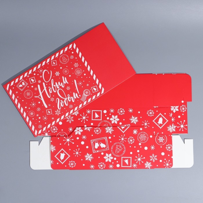 Подарочная коробка складная, новогодняя«С Новым годом», 25 х 18 х 10 см, Новый год Подарочная коробка складная, новогодняя«С Новым годом», 25 х 18 х 10 см, Новый год