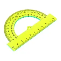 Транспортир 180°/10 см Calligrata, пластиковый, прозрачный, зелёный, МИКС