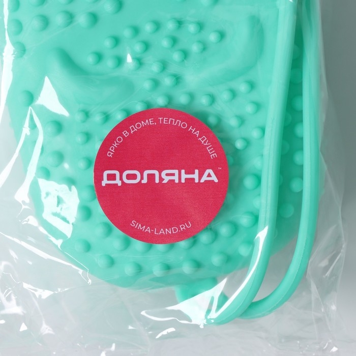 Щётка силиконовая для тела с поролоном Доляна «Мышонок», цвет зелёный