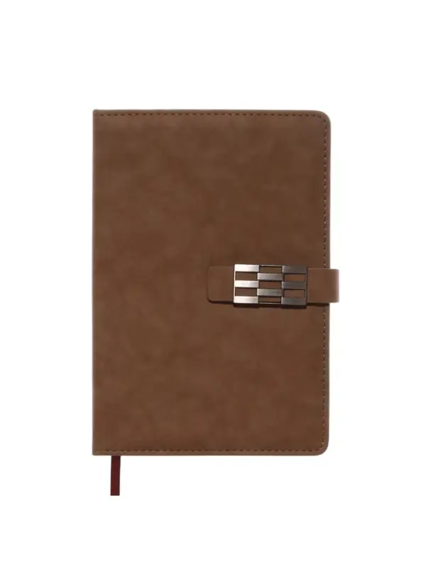 Ежедневник недатированный формат А5, с хлястиком, 112л, линия, пвх, Коричневый Ежедневник недатированный формат А5, с хлястиком, 112л, линия, пвх, Коричневый