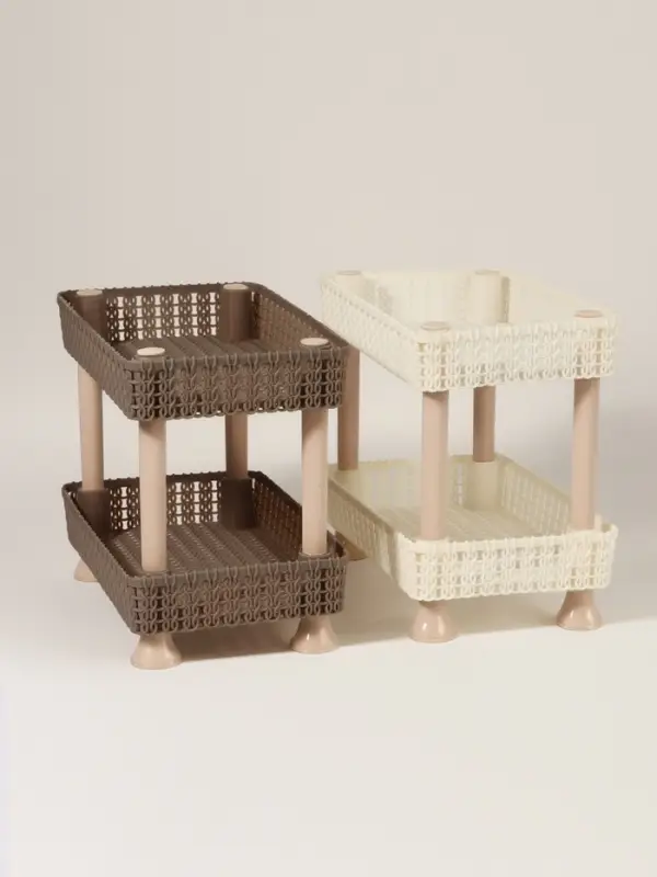 Органайзер для хранения косметики, двухуровневый, 24&times;15&times;20 см, МИКС