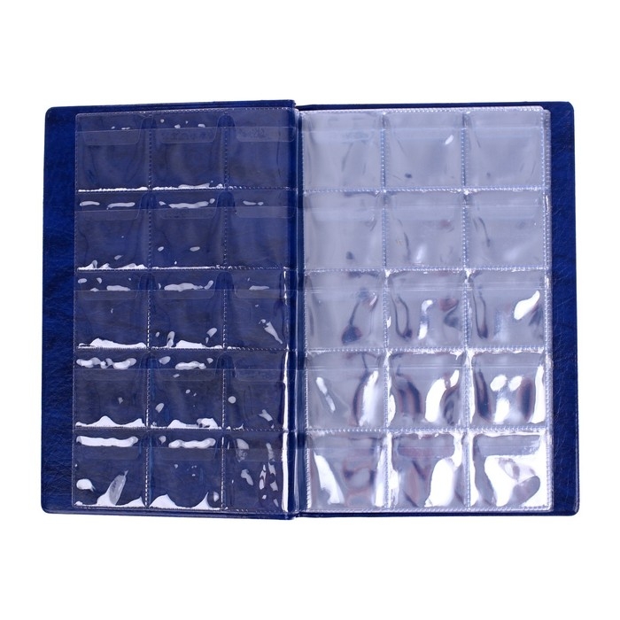 Альбом для монет 125 х 185 мм Calligrata, на 180 монет, ячейка 35 х 35 мм, 12 листов, обложка искусственная кожа, синий Альбом для монет 125 х 185 мм Calligrata, на 180 монет, ячейка 35 х 35 мм, 12 листов, обложка искусственная кожа, синий