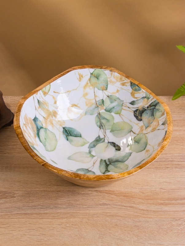 Салатник "Листья" дерево манго 29х29х11 см