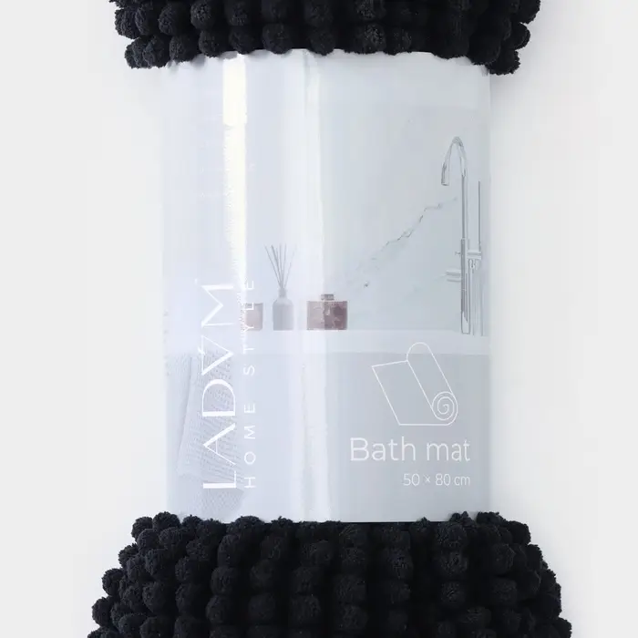 Коврик для дома LaDо́m, букли, плотность 1000 г, 50&times;80 см, графитовый