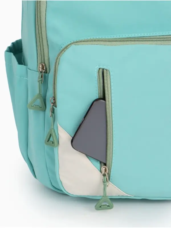 Рюкзак школьный на молнии, с отделами, карманами, размер 31&times;18&times;44 см, бирюзовый