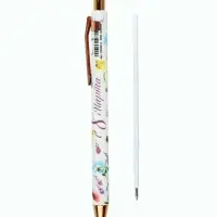 Ручка шариковая, синяя паста, пластиковый корпус &laquo;С 8 марта сирень&raquo;