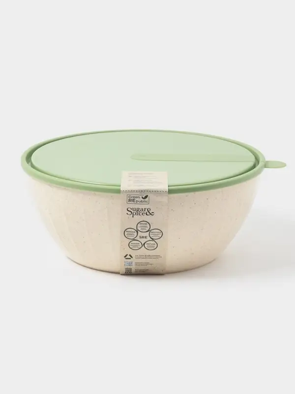 Салатник с крышкой Giaretti Vanilla, 5 л, пластик, МИКС