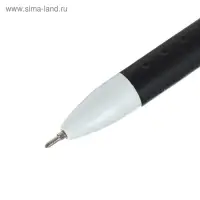 Ручка гелевая, 0.5 мм, чёрный, корпус белый, с резиновым держателем