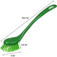 Щетка для мытья посуды FBK,удлинненная полужесткая 225х35мм зеленая 10466-5