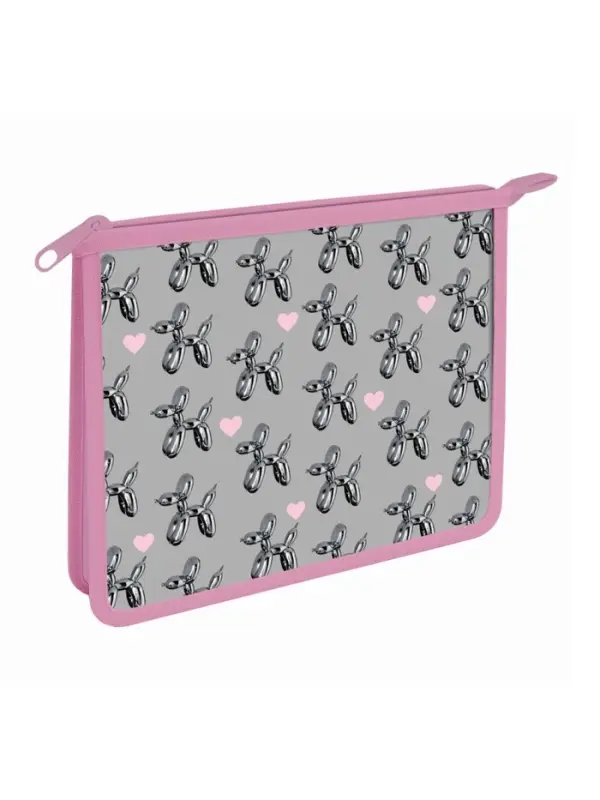 Папка д/тетрадей А5 молния сверху пластик "Bubble heart" 230*190*50