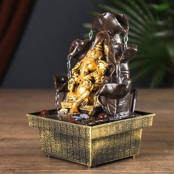 Фонтан настольный от сети Фонтан настольный от сети "Ганеша - Бог предпринимательства и удачи" 18х12х12 см