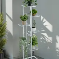 Подставка для цветов Greengo, 7 полок, 43&times;22&times;126 см, напольная, металл, белая