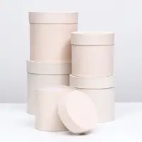 Набор шляпных подарочных коробок 5 в 1 &laquo;Ваниль однотонный&raquo;, 20&times;20&times;20 ‒ 13.5&times;13.5&times;13.5 см