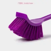 Щётка для посуды с изогнутой ручкой Доляна, 3×4×20 см, МИКС