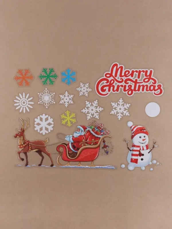 Наклейки новогодние на окна Merry Christmas, 2 шт., 35&times;50 см