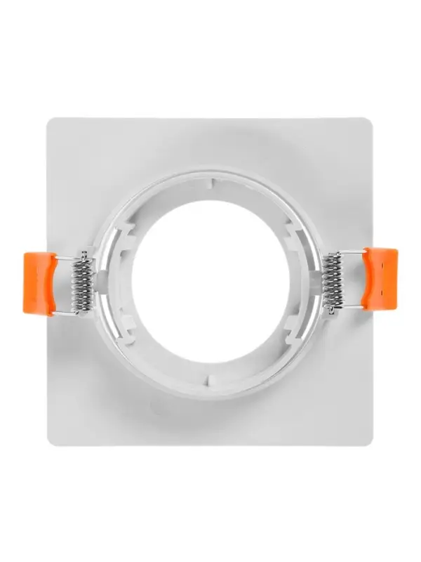 Светильник встраиваемый под лампу MR-16, поворотный, квадратный, пластиковый, белый