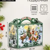 Подарочная новогодняя коробка &laquo;Чудо-тройка&raquo;, для сладких подарков, 25&times;12&times;24 см