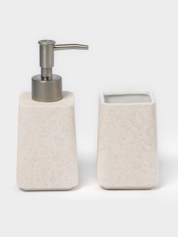 Набор для ванной Набор для ванной "Glow" 2 предмета (дозатор для мыла, стакан)