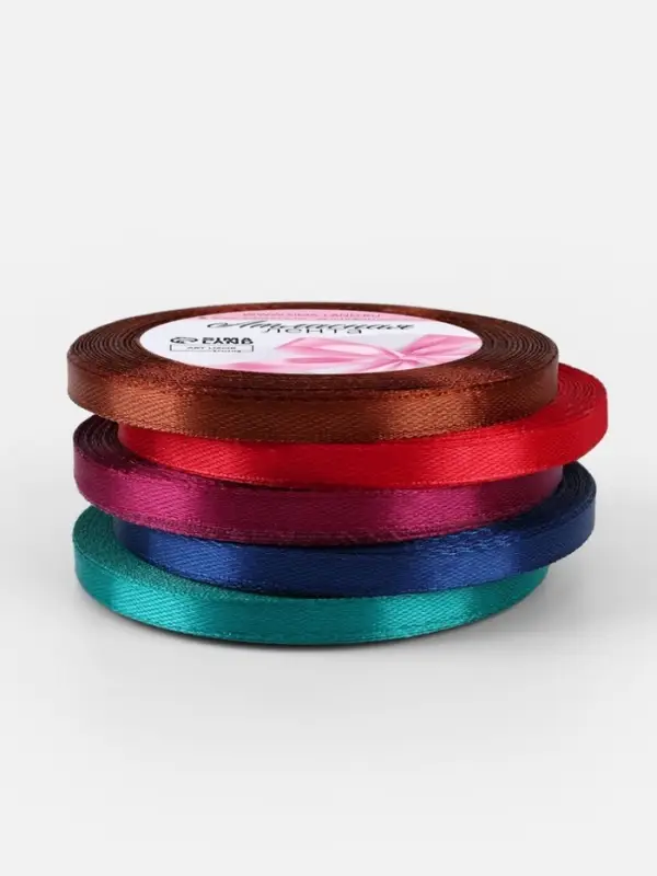 Атласная лента, набор 5 шт. &laquo;Вечерние огни&raquo;, 6 мм, 23&plusmn;1 м