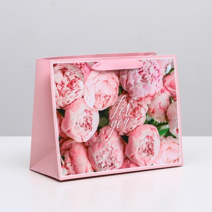 Пакет подарочный ламинированный горизонтальный, упаковка, «For you», MS 23 х 18 х 10 см