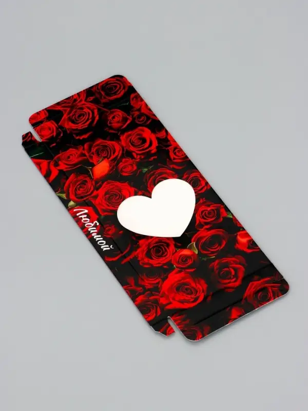 Подарочная коробка под плитку шоколада, с окном, «Сердце», 17.1×8×1.4 см Подарочная коробка под плитку шоколада, с окном, «Сердце», 17.1×8×1.4 см