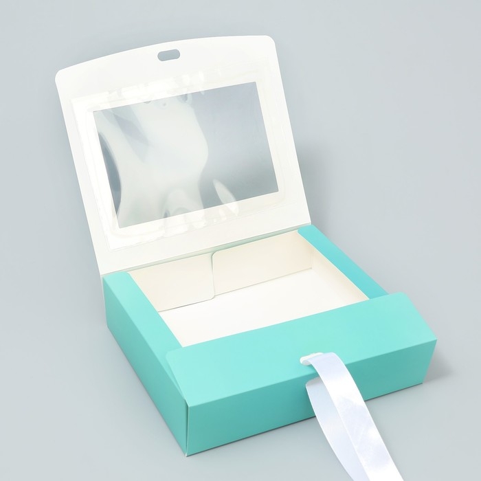 Коробка-фоторамка подарочная складная, упаковка, «Тиффани», 20 х 18 х 5 см Коробка-фоторамка подарочная складная, упаковка, «Тиффани», 20 х 18 х 5 см