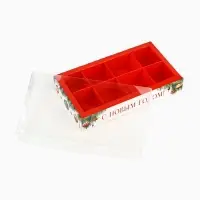 Коробка под 8 конфет с ячейками «С Новым годом!», 10 х 18.5 х 3 см