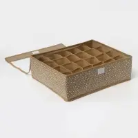 Органайзер для хранения белья Доляна Points, 24 ячейки, с прозрачной крышкой, 38&times;30&times;12 см, бежевый