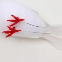 Птичка для декора и флористики, на прищепке, белая, пластиковая, 8&times;8 см