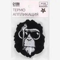 Термоаппликация «Обезьяна в очках», 9×7 см, чёрная