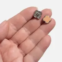 Пуговицы на ножке &laquo;Клевер&raquo;, d=13 мм, набор 5 шт., цвет серебряный, коричневый