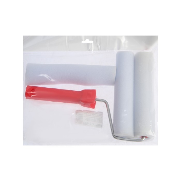 Валик ЛОМ, поролон, 180 мм, рукоятка d=6 мм, D=16 мм, 2 запасных шубки Валик ЛОМ, поролон, 180 мм, рукоятка d=6 мм, D=16 мм, 2 запасных шубки