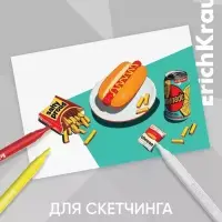 Акриловые маркеры 12 цветов ErichKrause Slim Cheat Meal, пулевидный наконечник