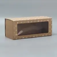 Коробка подарочная складная с пластиковым окном, упаковка, &laquo;Сердечки&raquo;, 14&times;35&times;14 см