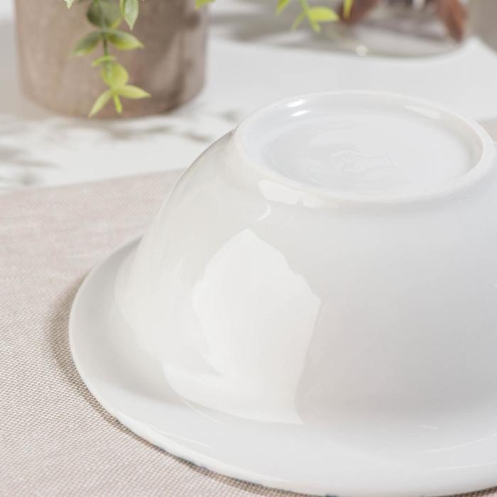 Тарелка фарфоровая «Верона», 550 мл, d=17 см, цвет белый