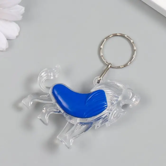 Фонарик брелок для ключей на кольце «Лев», мигает, МИКС Фонарик брелок для ключей на кольце «Лев», мигает, МИКС