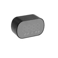 Часы-будильник электронные, колонка, USB, Bluetooth, карта памяти, чёрный