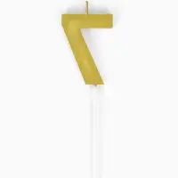 Свеча для торта &laquo;Элемент&raquo;, цифра "7" золотая