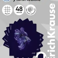 Тетрадь 48 листов в клетку ErichKrause Indigo, софт-тач, МИКС