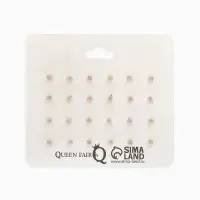 Серьги пусеты 12 пар &laquo;Фантазия&raquo;, маленькие d=3-6 мм, цветные в золоте