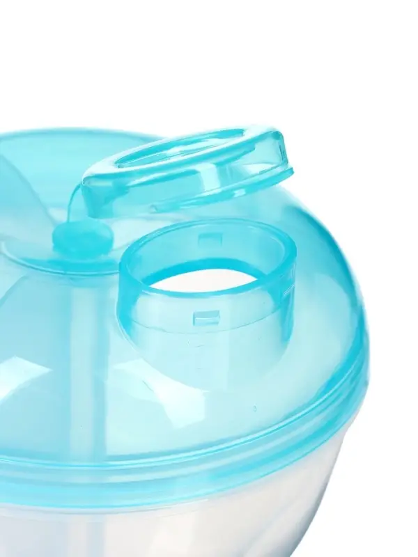 Контейнер для хранения детского питания, 3 секции по 60 мл., 9.5&times;8.5 см, 180 мл., голубой