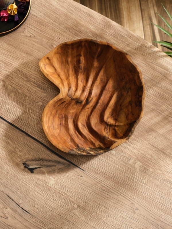 Тарелка Тарелка "Ракушка" дерево Джати, 25х22х5 см, цв. коричневый