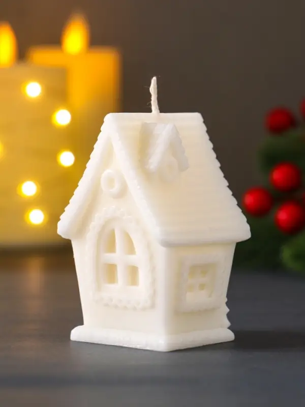 Декоративная свеча "Деревенский домик" (натуральный воск), 51*49*80