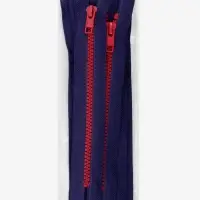 Молния &laquo;Трактор&raquo;, №5, неразъёмная, замок автомат, 18 см, синяя, красная