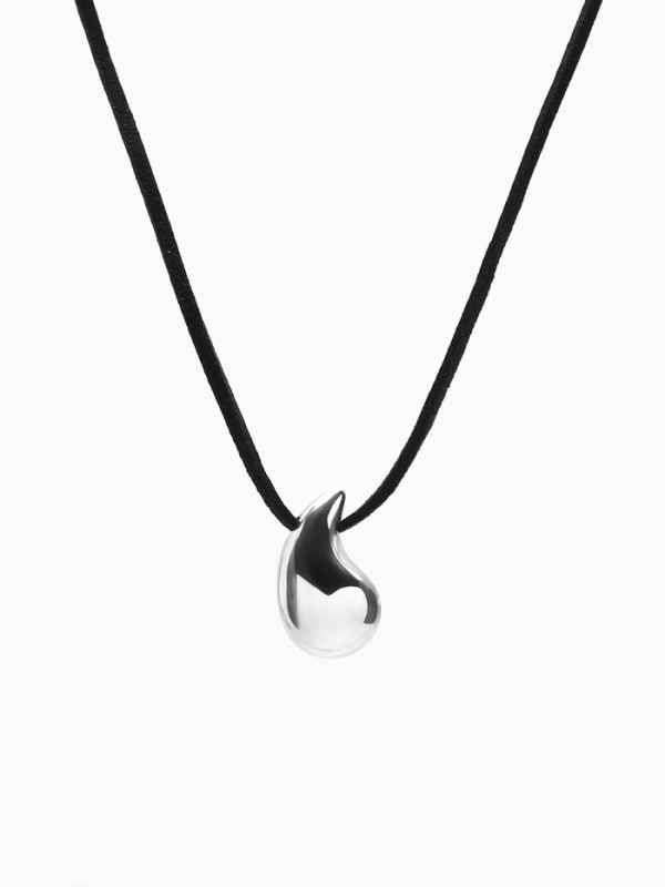 Чокер «Капля» на шнурке, цвет серебро