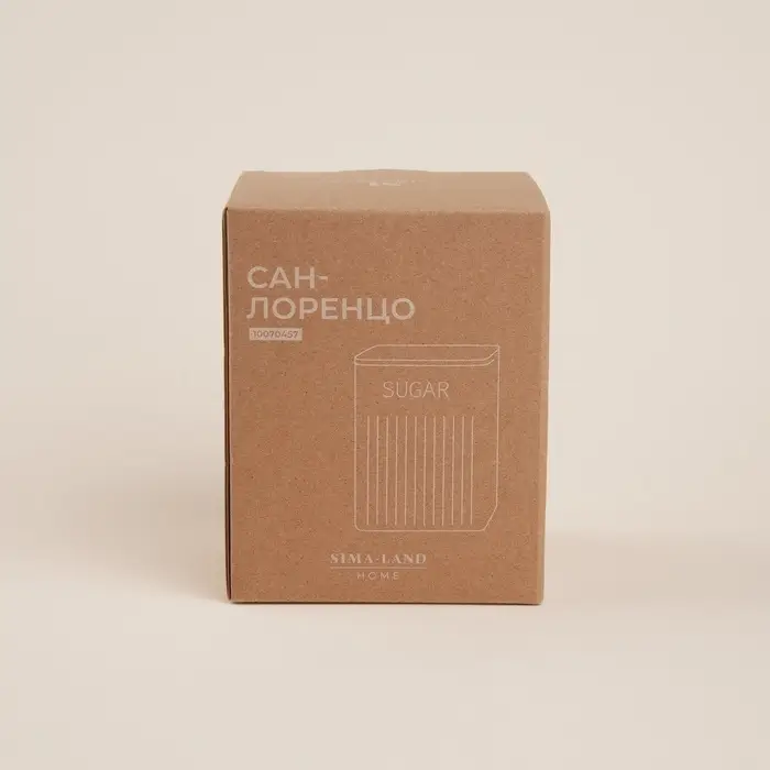 Банка для сахара &laquo;Сан-Лоренцо&raquo;, 10&times;13 см, с бамбуковой крышкой, сталь, бежевая