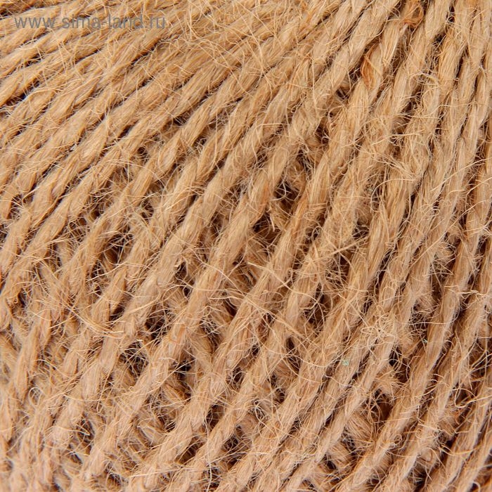 Шпагат джутовый, скрученный d=1,5 мм, 60 м, цвет натуральный Шпагат джутовый, скрученный d=1,5 мм, 60 м, цвет натуральный