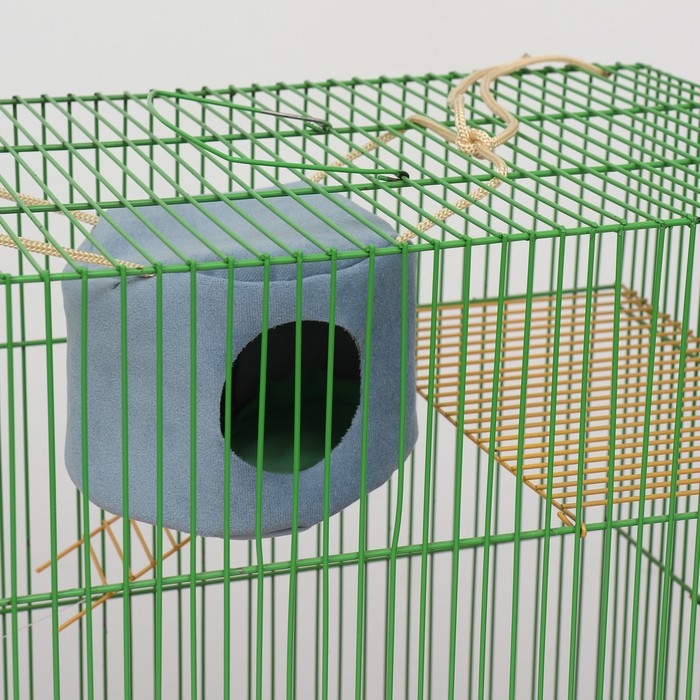 Подвесной дом для грызунов круглый, мебельная ткань, флис, 15 х 10 см, голубой Подвесной дом для грызунов круглый, мебельная ткань, флис, 15 х 10 см, голубой