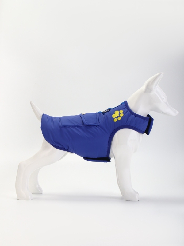 Куртка - попона двусторонняя, размер S (ДС 24, ОГ 38 см, вес 4-6 см), синяя