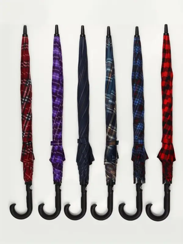 Зонт - трость автоматический &laquo;Клетка&raquo;, эпонж, 8 спиц, R=60/70 см, d=120 см, МИКС